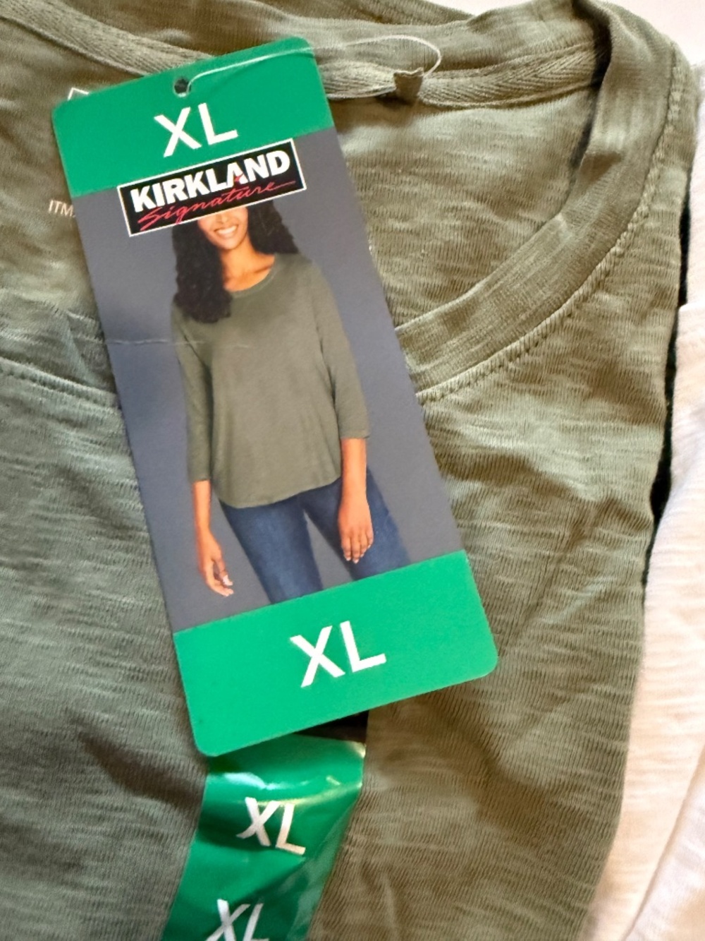 KIRKLAND Signature Women's Long Sleeve Slub Tee Shirt new pick color & size - Picture 4 of 7